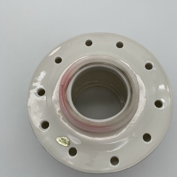 Candle Jar Ceramic Shade Topper Holly Berries Amaryllis Daphodils Winter Holiday - Picture 7 of 8